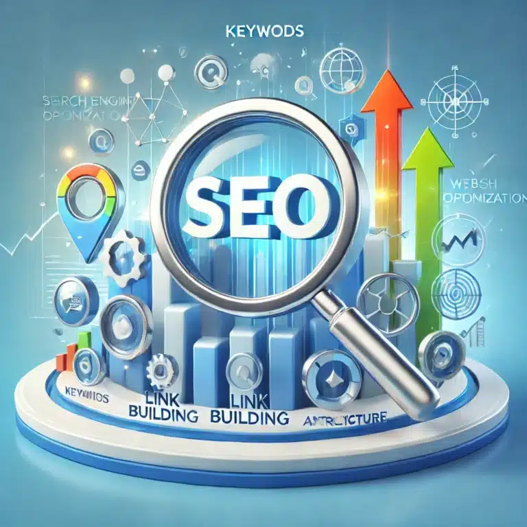 SEO-검색바-돋보기와-키워드-링크-분석-아이콘
